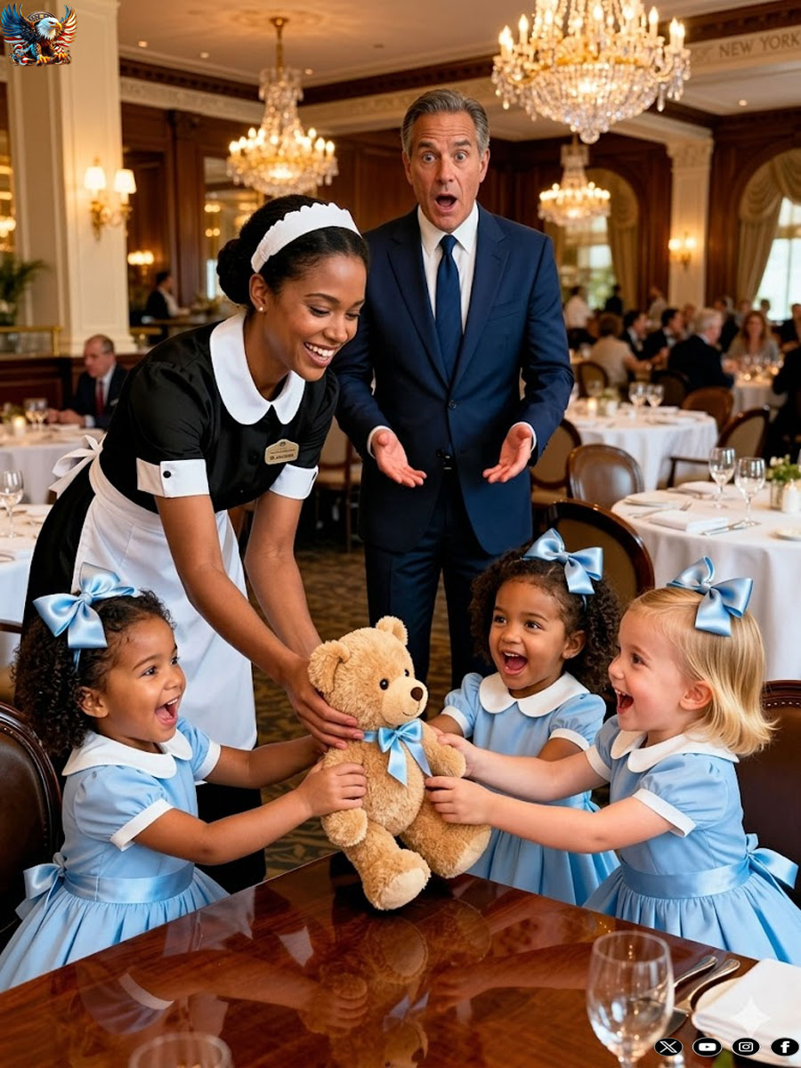 Millionaire widower brought his mute triplets to work… the waitress’s gesture made them speak!