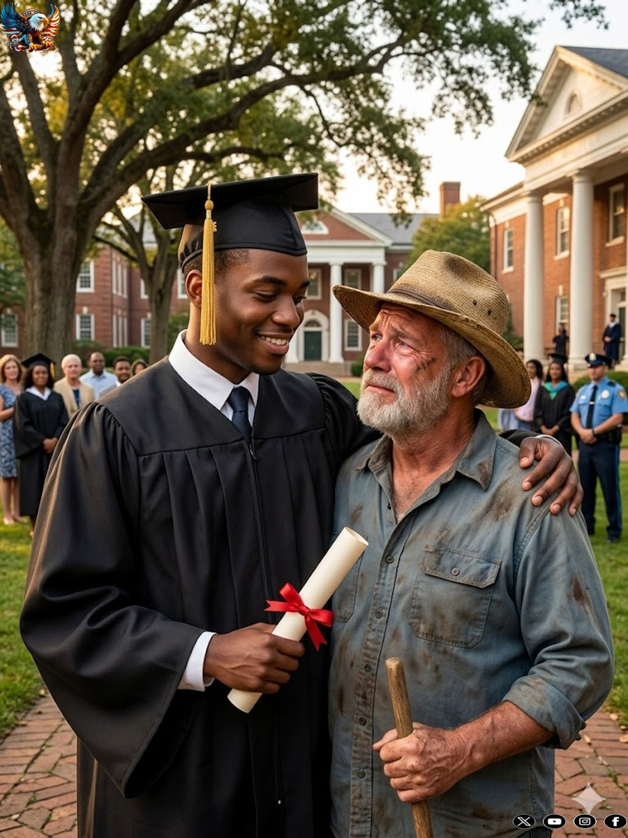 “The poor father who waited outside the school for 12 years… until the day his son came out and said one sentence that left everyone speechless.”