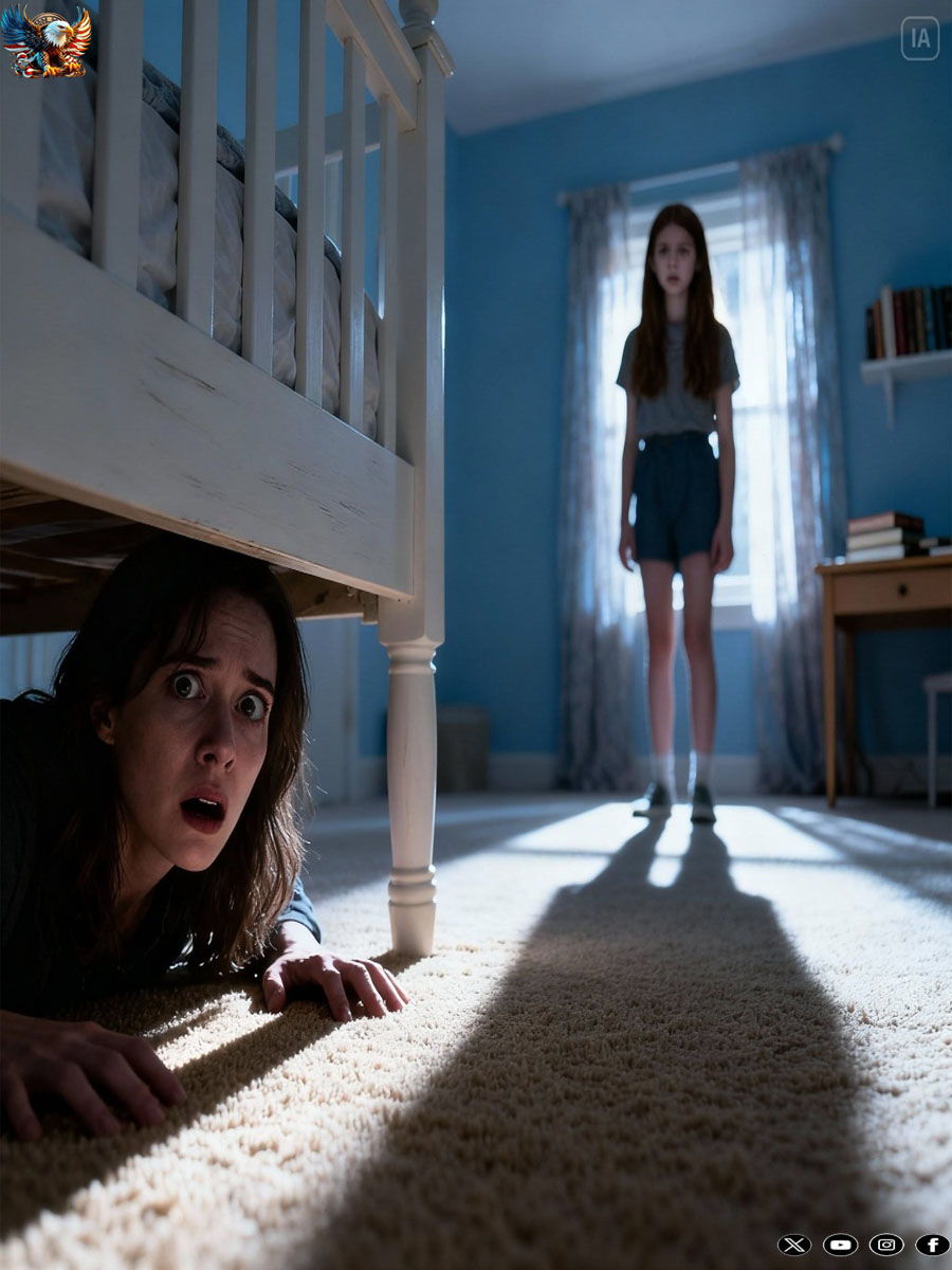 My neighbor kept insisting she’d seen my daughter at home during school hours. I knew that couldn’t be true… unless something was being hidden from me. So I pretended to leave for work, then slipped back inside and hid under her bed. The house was silent—until footsteps entered her room. Then voices. Low. Familiar. What I heard next made my blood run cold, because my daughter wasn’t skipping school… she was being kept there.