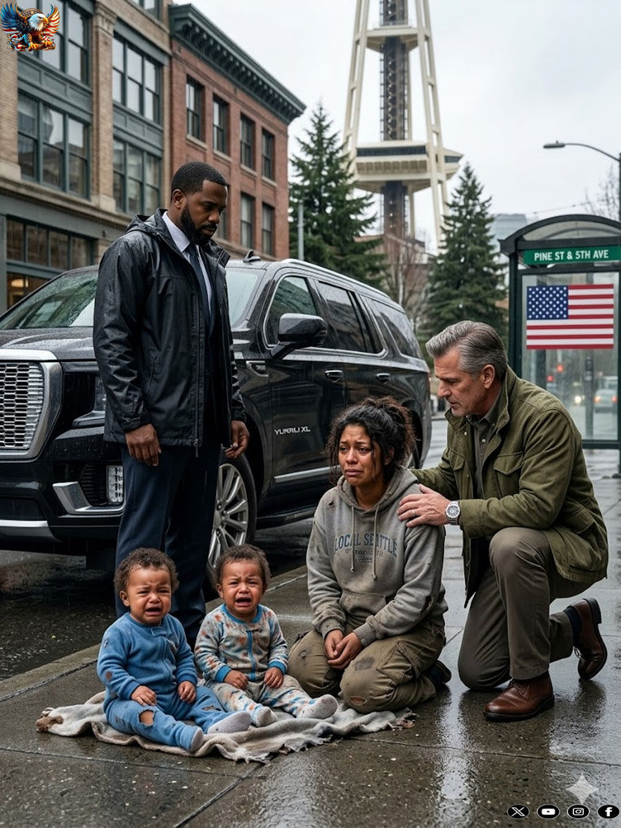 Homeless black woman collapsed on the side of the road, her two-year-old twins cried in despair just as a billionaire passed by and the ending…