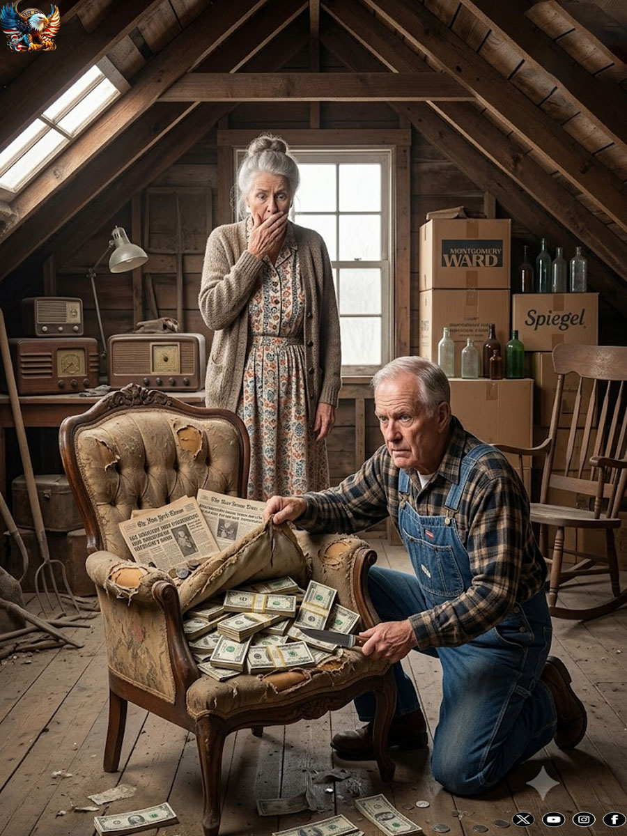 She brought home an old armchair that someone had thrown away, because she thought it could still be useful.