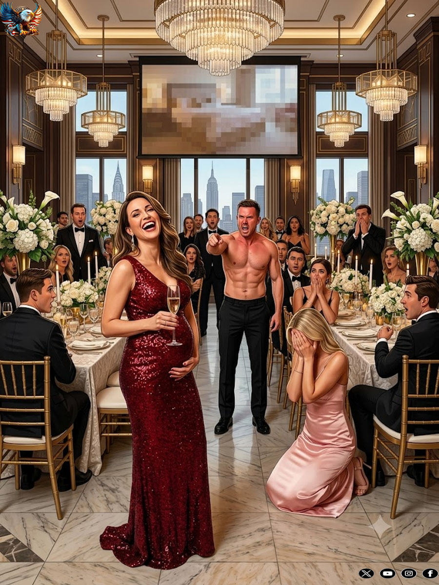 During our $10 million mansion housewarming party, I went up to the master suite to rest my heavy pregnant belly. When I opened the door, I found my fiancé and my young stepmother tangled in my custom silk sheets. I gasped, but he didn’t panic. He calmly got up, locked the heavy oak door, and smirked.