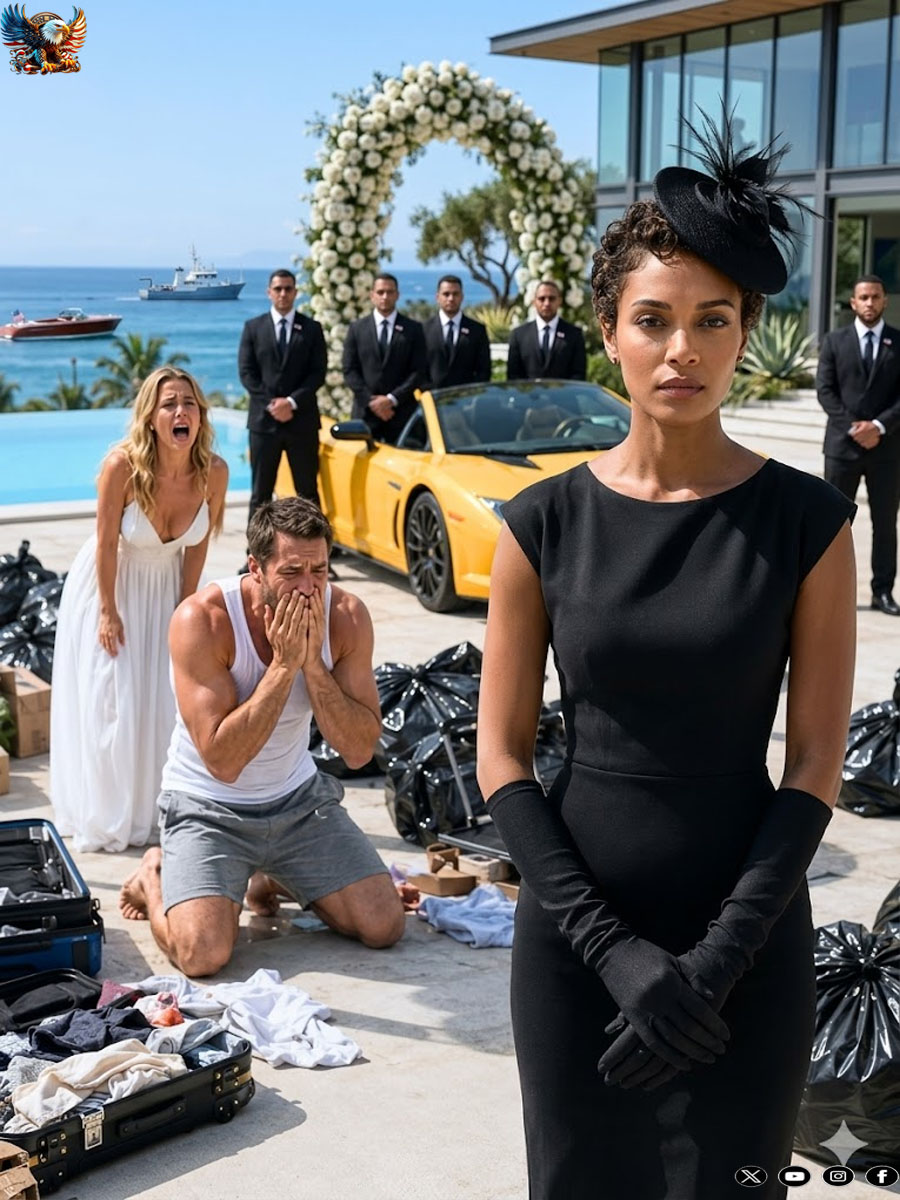 My husband changed the locks on our mansion while I was at my mother’s funeral, texting me: “You took too long to grieve. Pack your things from the porch.” When I arrived, my clothes were stuffed into garbage bags next to his new girlfriend’s luxury car