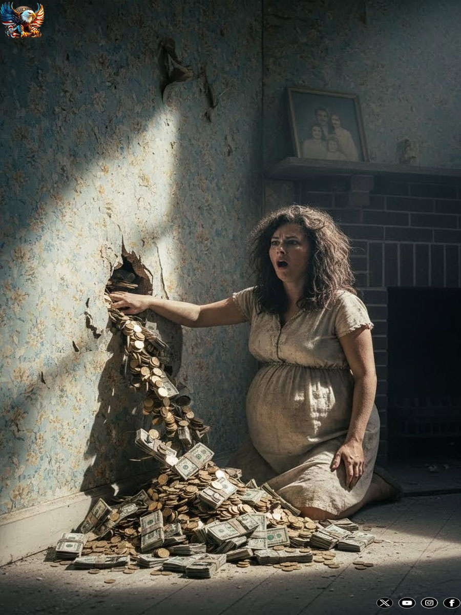 Pregnant widow bought a house for next to nothing… She found a treasure hidden in the adobe behind an old painting