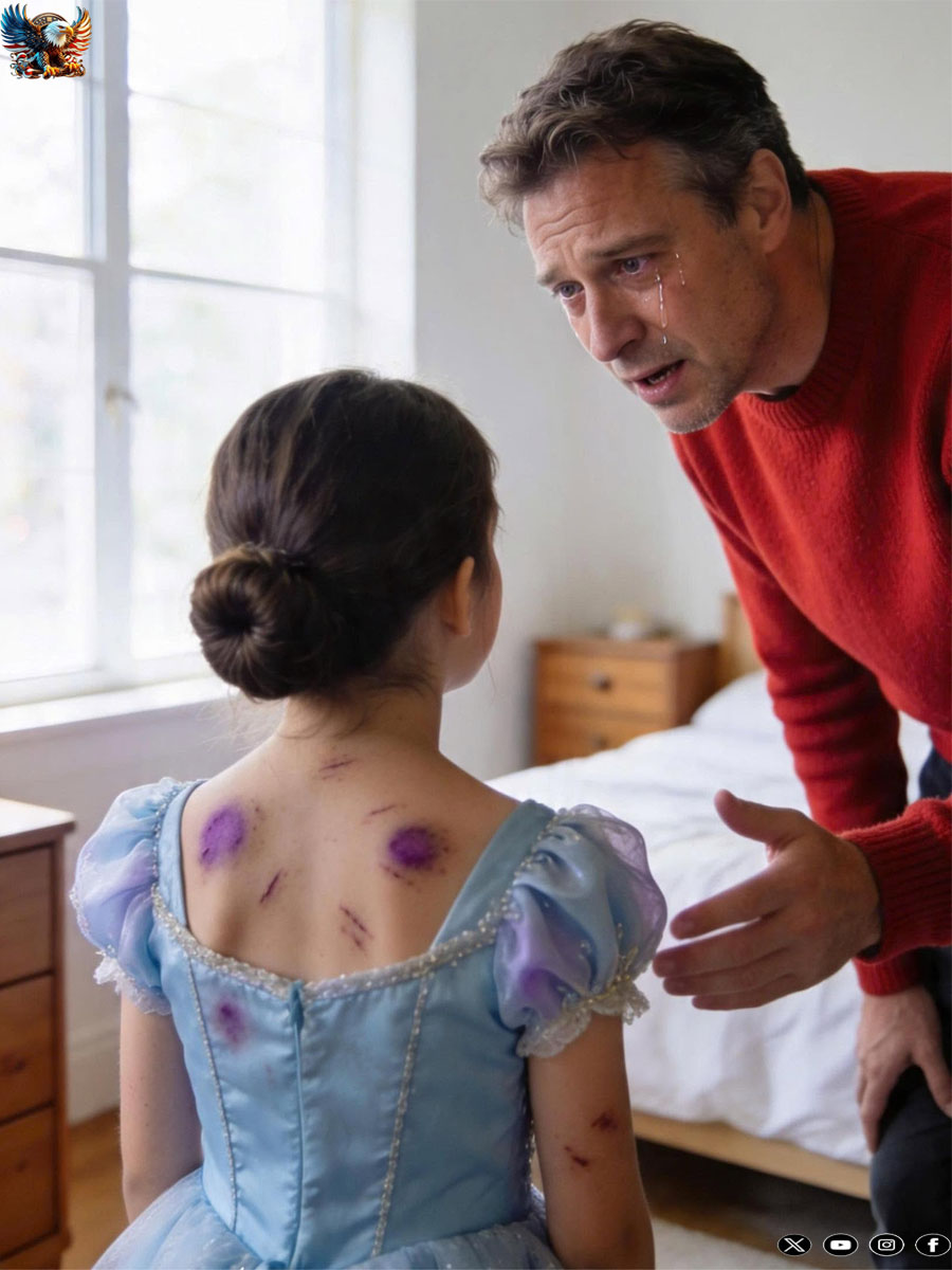 My 8-year-old daughter sent me a text saying, “DAD, COME TO MY ROOM. JUST YOU.”—then she turned around and showed me the handprints covering her back.