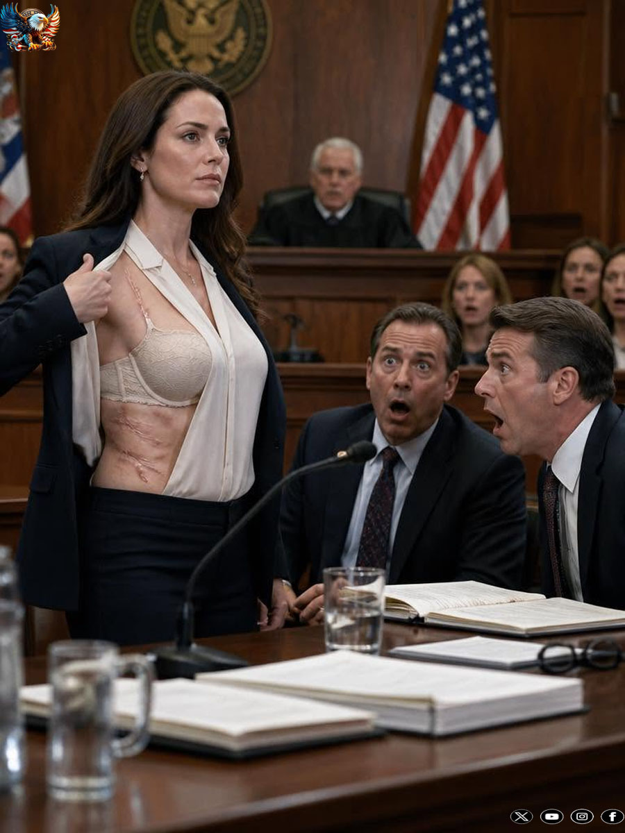 In the middle of our divorce hearing, my husband mocked my 20 years working at his restaurant and said, “You were just a pack mule.” I didn’t scream, I just stood up, opened my jacket, and showed him the scars he thought were buried forever.
