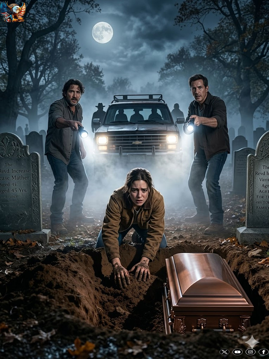 She was caught digging up a grave at midnight… everyone thought she was crazy, until what she pulled from the coffin exposed a buried crime and the real culprits arrived to silence her