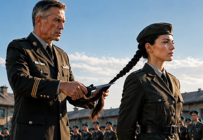 The colonel cut off his subordinate’s long hair in an attempt to punish her for disobedience, but what the young woman did afterward left the entire company in shock