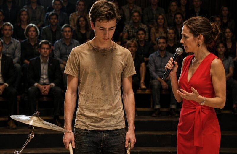 A young man came to a musicians’ competition and decided to perform with an old drum set and nearly broken drumsticks; the judges and other contestants only laughed at him, but soon the young man did something that left the entire audience in shock…
