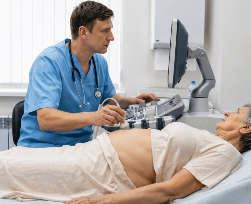 A doctor was performing a routine ultrasound on a 70-year-old woman who had been complaining of severe abdominal pain when he suddenly saw something unbelievable on the screen: “That can’t be possible…”