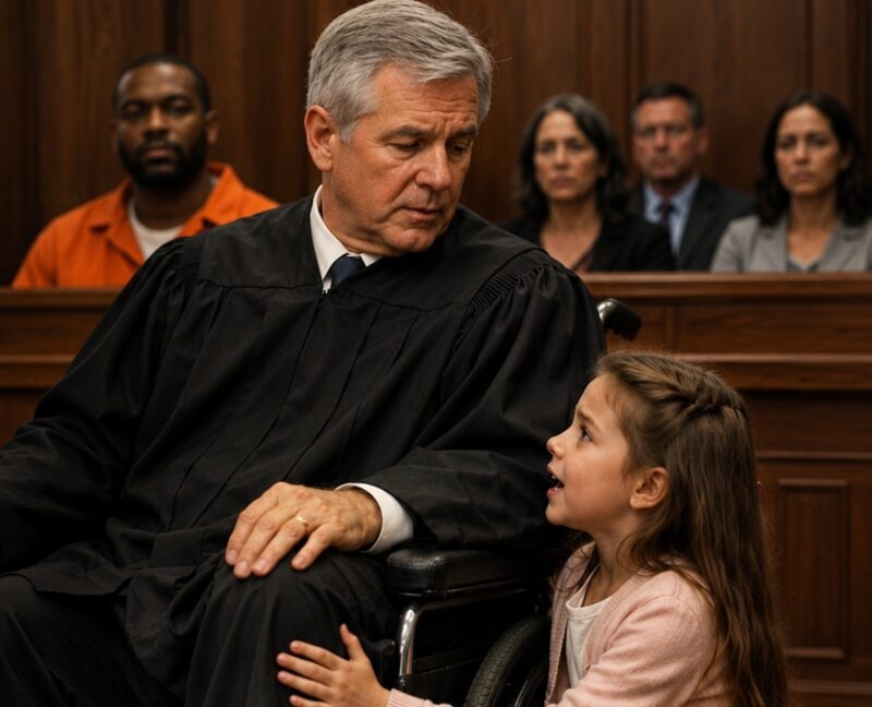 “Let my father go, and I will heal your legs,” the little girl said softly to the judge, who had been unable to walk for more than five years. The entire courtroom burst into laughter, never imagining what was about to happen next…