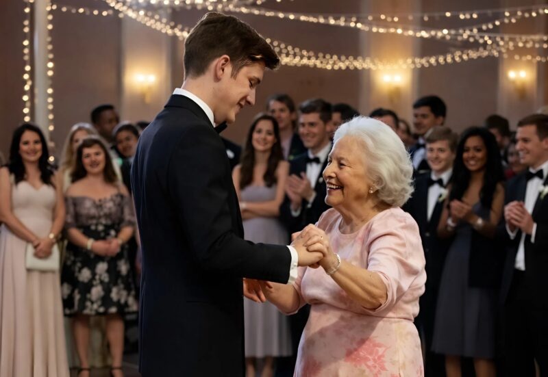 My classmates laughed at me when I came to prom with my grandmother and invited her for the first dance… But everything changed when I took the microphone and made the whole hall fall silent