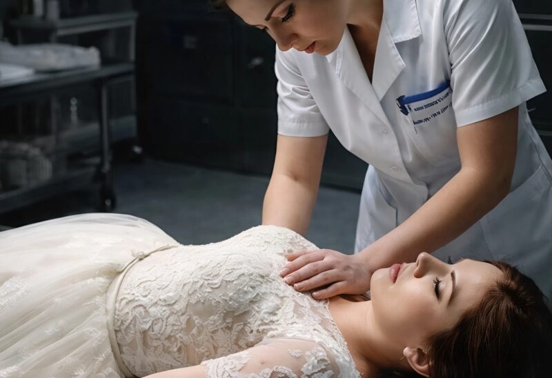 The bride died right in the middle of the wedding and was taken to the morgue, but a morgue attendant noticed something strange: the bride had rosy cheeks like a living person, and her heart was beating