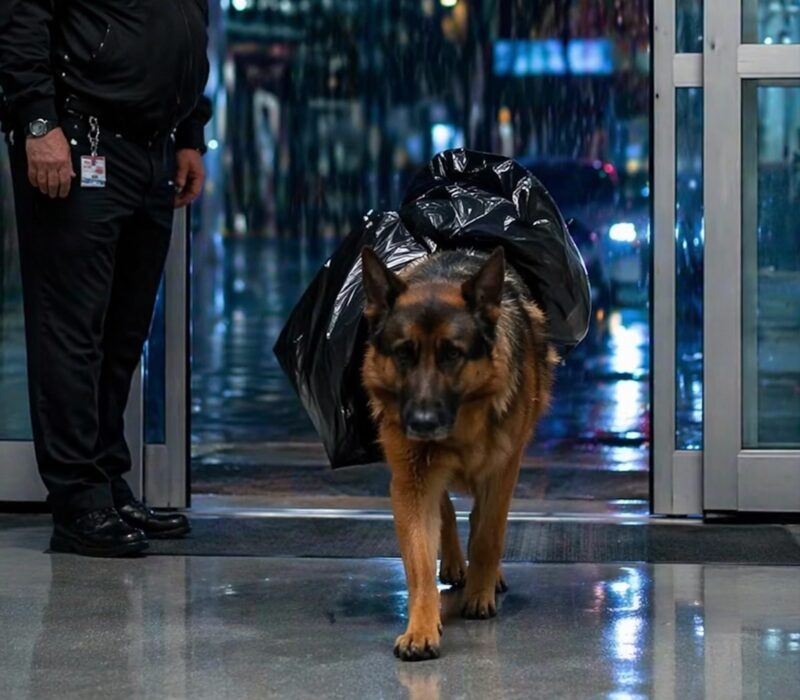 The dog ran into the hospital with a huge black garbage bag on its back: the nurses tried to drive it away, until one of them noticed something strange in its behavior