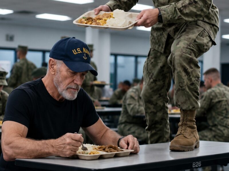 The soldier dumped his entire lunch over an old man’s head and humiliated him in front of the entire company, believing he was just a helpless old man. But only a few minutes later, everyone present regretted treating this man so badly