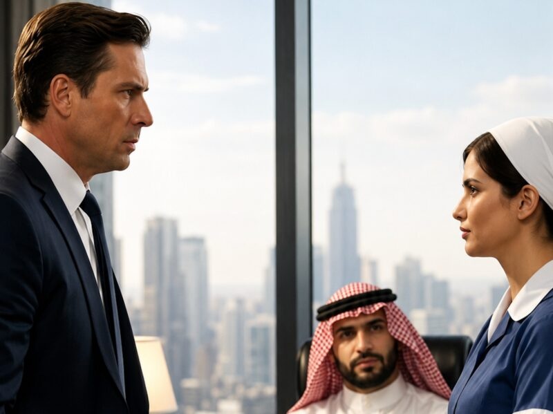 During negotiations with Arab investors, a cleaner suddenly interrupted the conversation and did something that saved her boss’s company from a multi-million-dollar scam