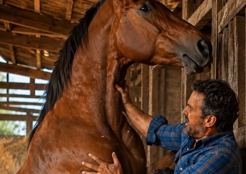 The horse attacked its owner, who had raised him since birth, and nearly left him seriously injured: the man was already convinced that the horse had gone mad until he discovered the real reason behind its strange behavior