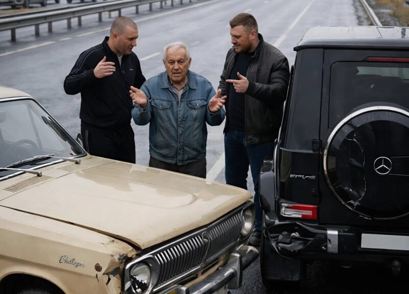 Thugs on the highway cut off an elderly man and deliberately caused a crash, then started demanding money for the “damage”: but they had no idea who that old man really was and what would happen to them just minutes later