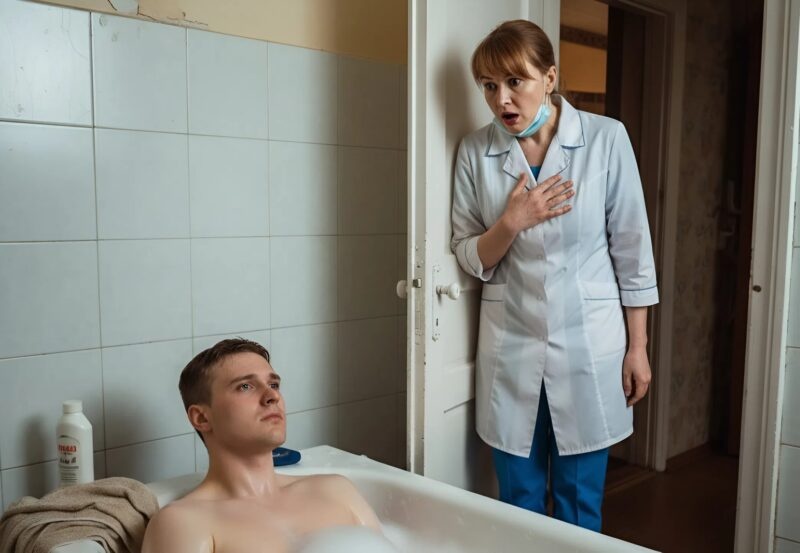 To avoid losing her job, the nurse agreed to bathe a paralyzed young man — but during the bath, she saw something that made her freeze in terror