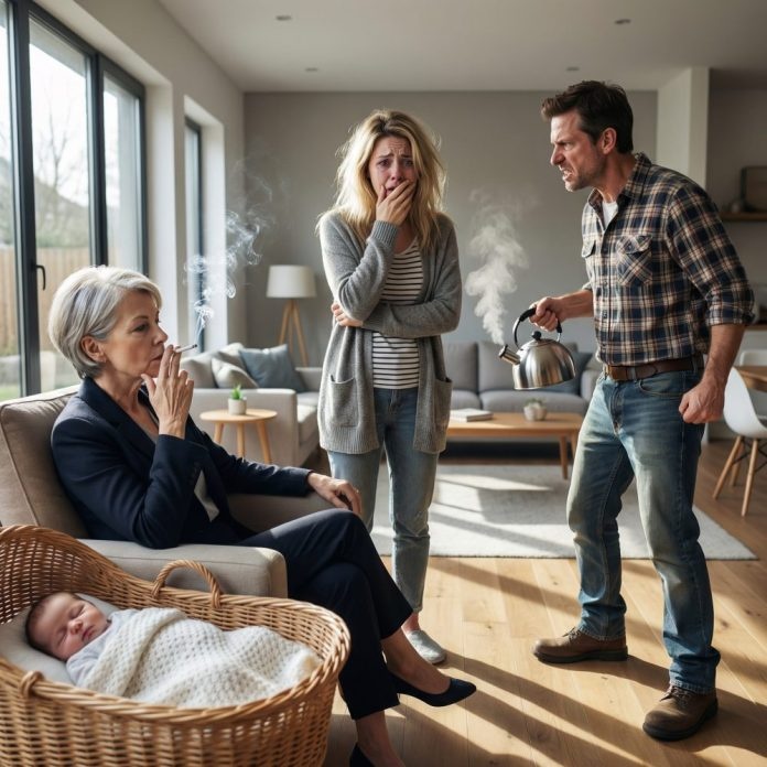 I only said, ‘Please don’t smoke in the room. My baby is sleeping here.’” I thought my husband would calm his mother down. Instead, he turned on me, snarling, “Shut up! You stink worse than smoke!” Then he grabbed the kettle and threw boiling water at me while his mother stood there smirking. I was screaming, my baby was crying, and they thought I was broken. They had no idea what I did ten minutes later.