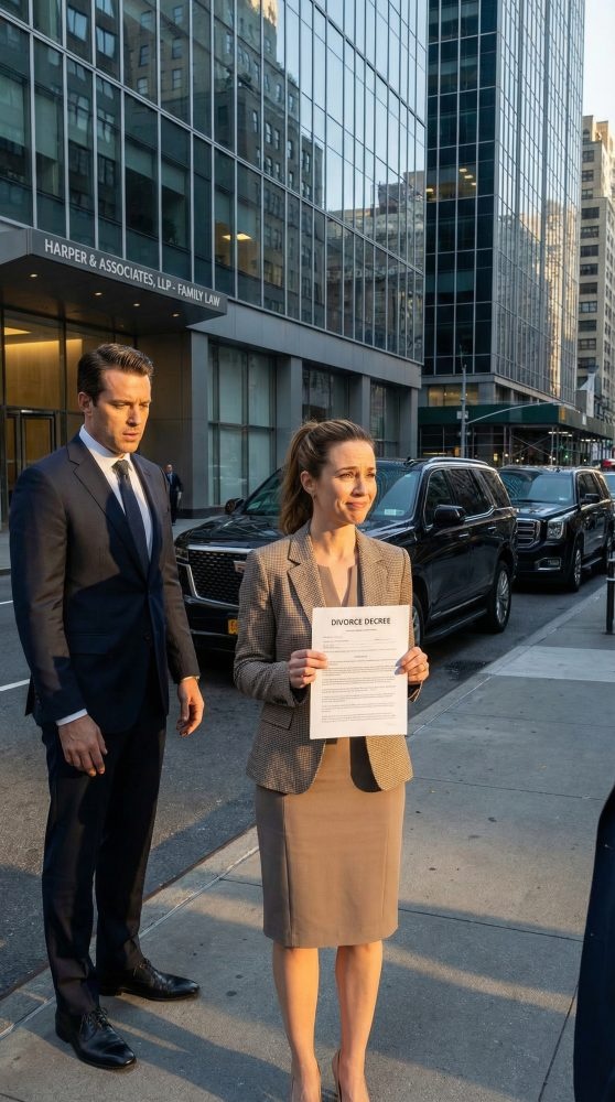 Right after the divorce papers were signed, my husband smirked and said, ‘Now you have nothing. No one will ever want you.’ I stood there, humiliated—until a line of black luxury cars pulled up beside me. A sharply dressed man stepped out, bowed his head, and said, ‘Miss, the Master is waiting for you to come home.’ My ex-husband’s face turned ghostly pale… because the woman he threw away was never who he thought I was.