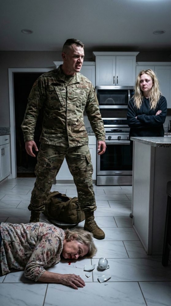 “I was protecting your mother,” my wife said, but the blood on the kitchen floor and my mother’s broken teeth told me that was a lie. I had just come home thinking the worst was behind me, only to find terror waiting in my own house. Then my mother clutched my arm, looked me dead in the eye, and whispered, “If you stay tonight… she’ll try to finish it.