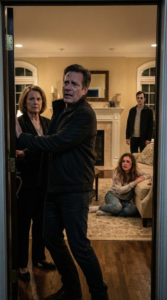 My daughter called me crying, “Dad, please come get me.” When I arrived at her in-laws’ house, her mother-in-law blocked the door and said, “She’s not leaving.” I pushed past her—and the moment I saw my daughter on the floor, I realized this wasn’t “family drama.” It was something they’d been hiding on purpose.