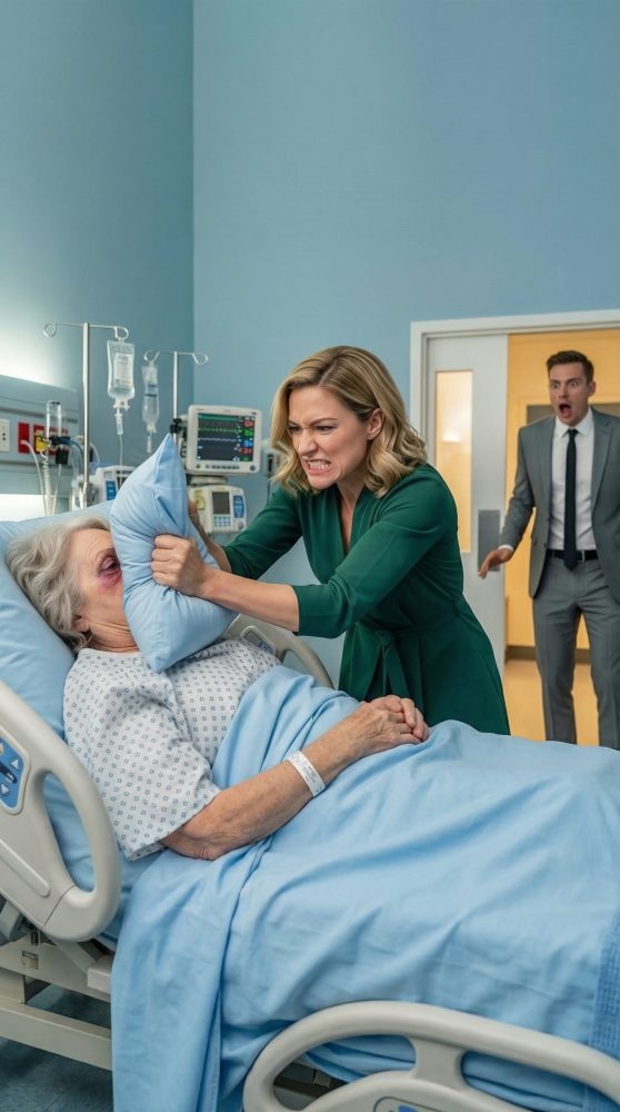 I came back to Mercy Hill early, thinking I’d surprise my mother with coffee. Instead, I opened Room 218 and heard myself scream, ‘Marissa—what are you doing?!’ My wife spun around, the pillow still in her hands, while my mother fought for air beneath her. In that instant, my marriage shattered—and I realized the woman I loved might be the greatest danger in my mother’s life. What I uncovered next was even worse.