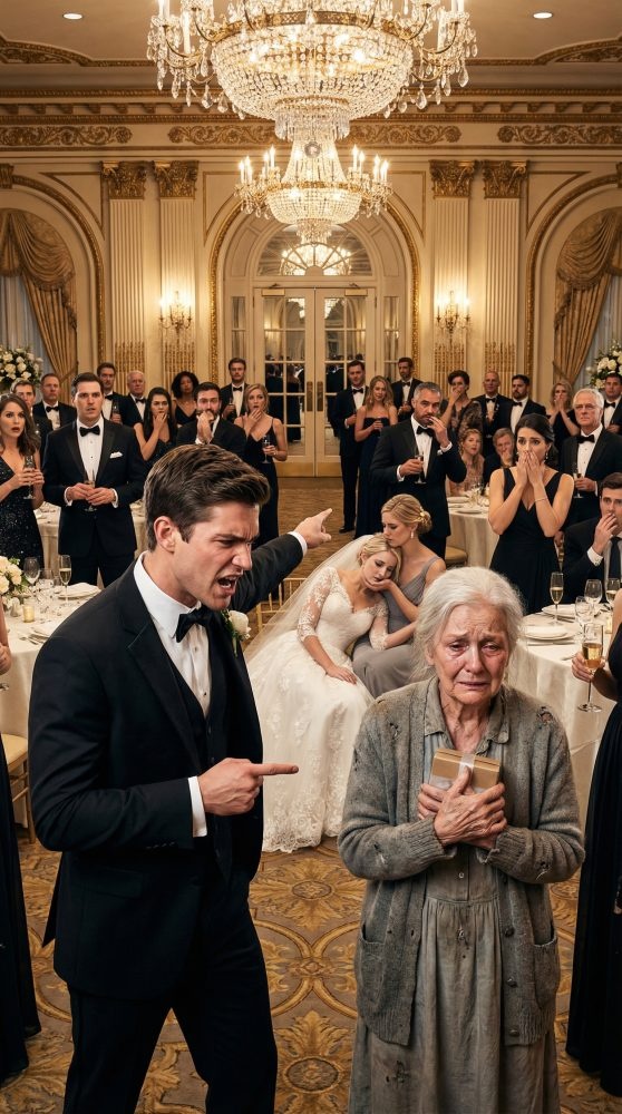 He looked at his own mother in front of a luxury wedding crowd and said, ‘Get this beggar out of here—I’m not the son of a poor woman anymore.’ Minutes later, his bride collapsed, dying as doctors demanded a liver donor within 24 hours. Then came the truth no one saw coming: the woman he humiliated was the one willing to die to save her. But when he finally learned her secret… it was already too late.