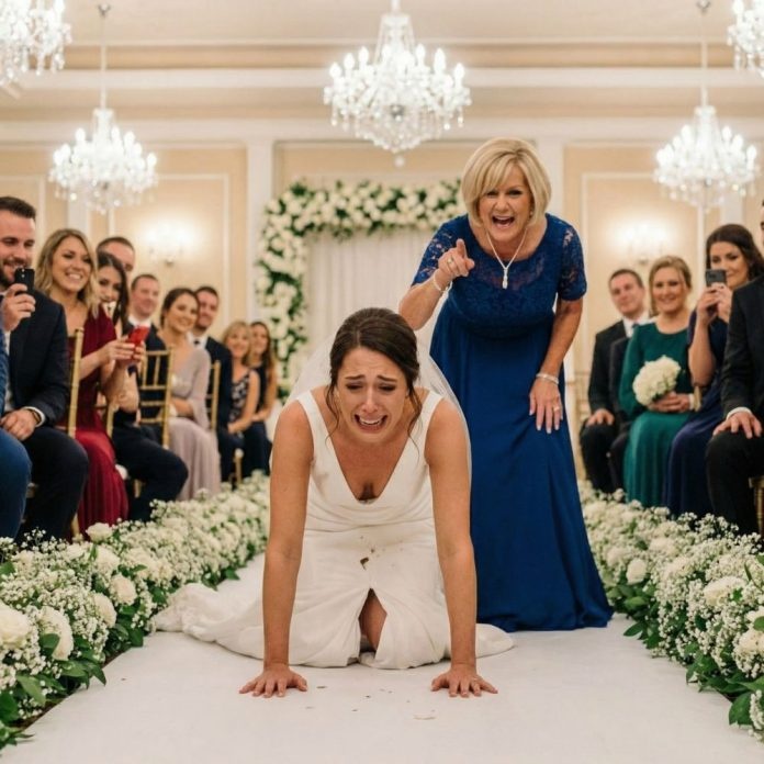 I dropped to my knees in a white wedding gown while 300 guests watched, and the man I loved said nothing. ‘Crawl,’ his mother whispered, smiling like she owned my soul. When I finally reached the altar, humiliated and shaking, she took the microphone and destroyed my life with one sentence. That was the day they thought they buried me. They had no idea they were creating the woman who would come back and ruin them all.