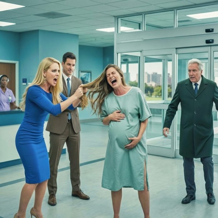 I was eight months pregnant when my husband looked me in the eyes and said, ‘You were never enough for me.’ Hours later, his mistress stormed into my hospital room, grabbed my hair, and sneered, ‘That baby won’t save you.’ I thought that was the worst moment of my life—until a stranger burst through the door and shouted, ‘Take your hands off my daughter.’