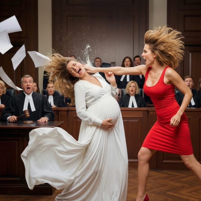 My husband’s mistress smirked as he raised his hand—and slapped me right there in the divorce courtroom. ‘Pathetic,’ she whispered, certain I’d break. My cheek burned, but I slowly lifted my eyes to the bench. Neither of them noticed the judge’s face turn ice-cold… or knew the man about to decide their fate was my father. And that was only the beginning.