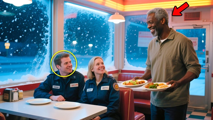 Black Diner Owner Saves 10 Truckers In A Blizzard, Next Day, A Long Line Of Rigs Shows Up