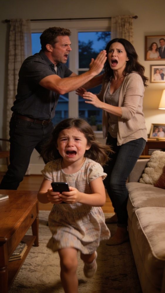 I only slapped his mistress once. Then my husband grabbed my hair, slammed me to the floor, and I heard my leg crack. ‘You tell anyone, and you’ll never see your daughter again,’ he hissed. But through the pain, I caught my four-year-old’s eyes and gave her the signal. Seconds later, I heard her tiny, shaking voice whisper, ‘Grandpa… Mommy’s about to…’ What happened next changed everything.