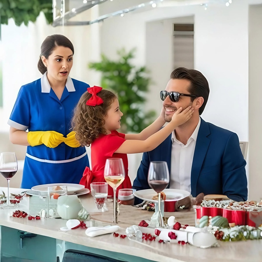 Seven years ago, the blind businessman was having dinner alone until the cleaning lady’s daughter did the impossible…