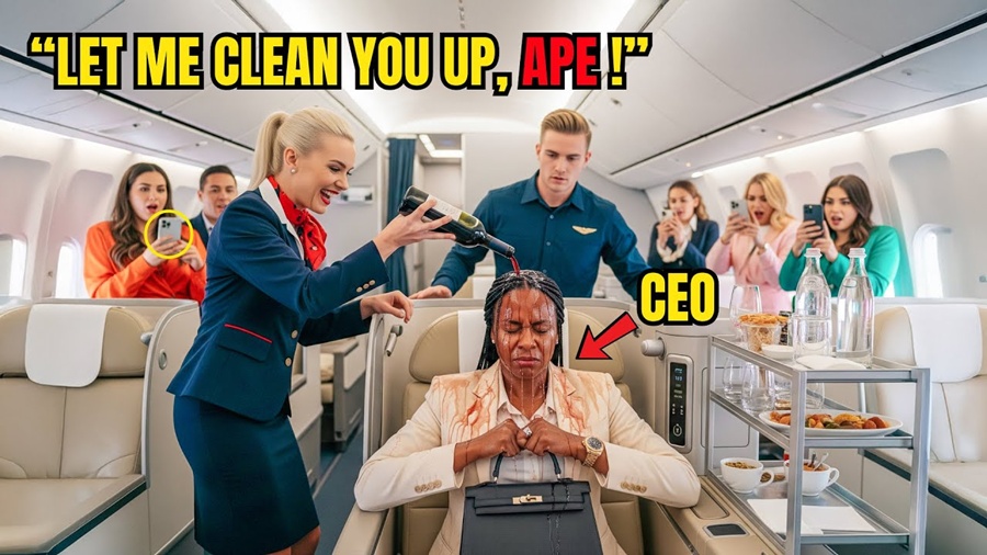 Flight Attendant Pours Wine on Black Passenger — Her Smirk Fades When Woman Reveals CEO Badge