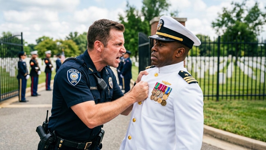 Cop Threatens Black Navy SEAL Outside Ceremony—Freezes When He Calls 4-Star General