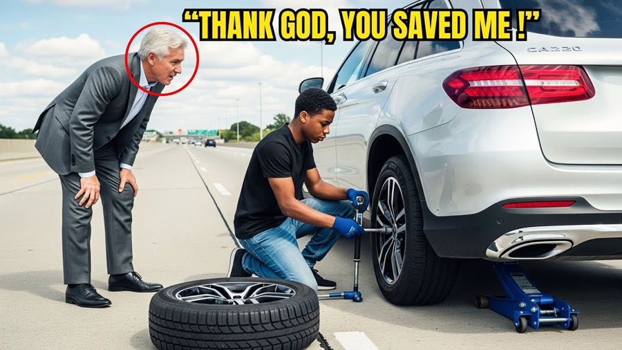 Black Boy Helped a Billionaire Fix His Tire — What Happened Next Changed His Life Forever