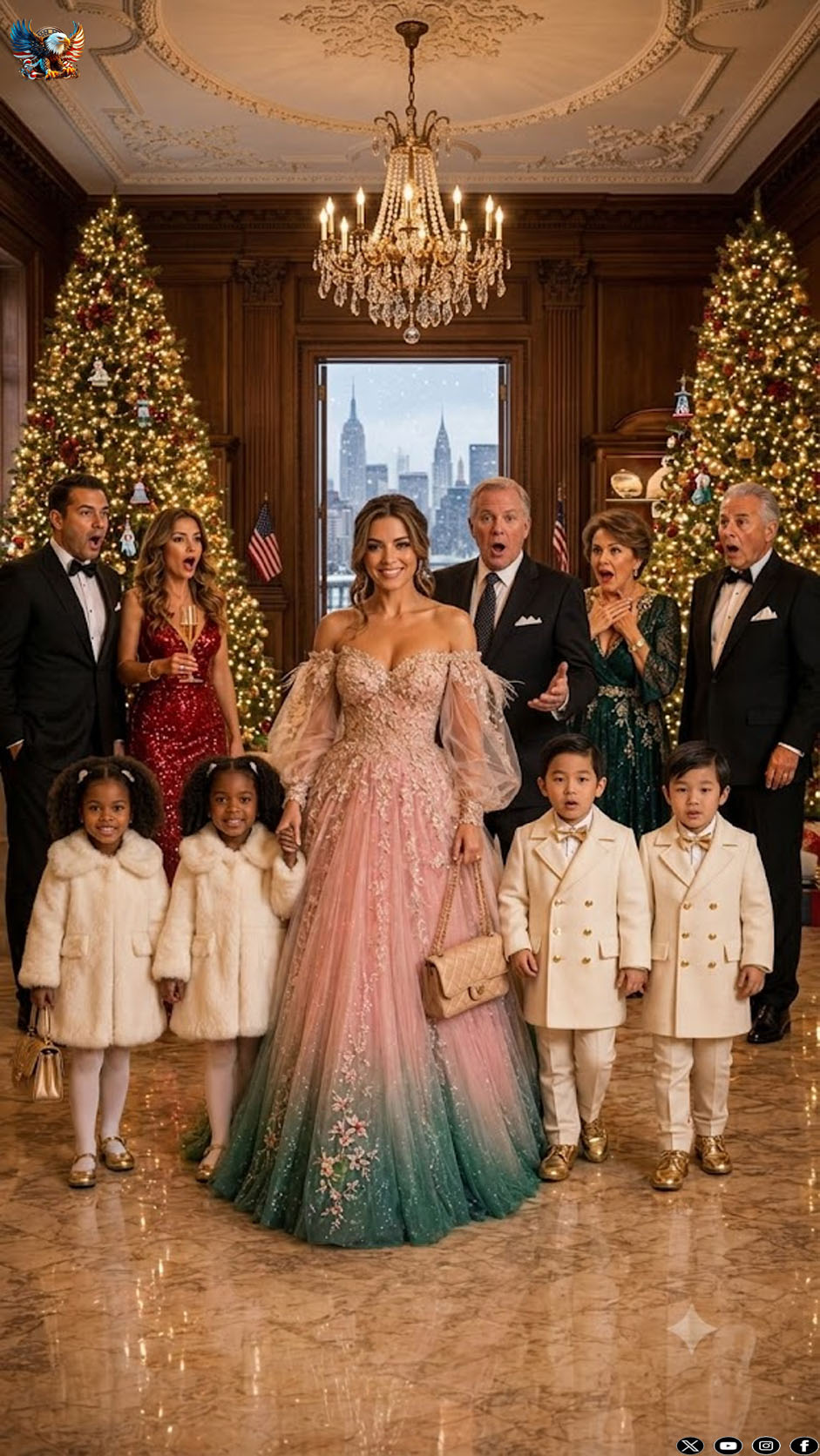 He invited his childless ex-wife to humiliate her at Christmas, but she arrived by helicopter with the four children he abandoned before they were born.