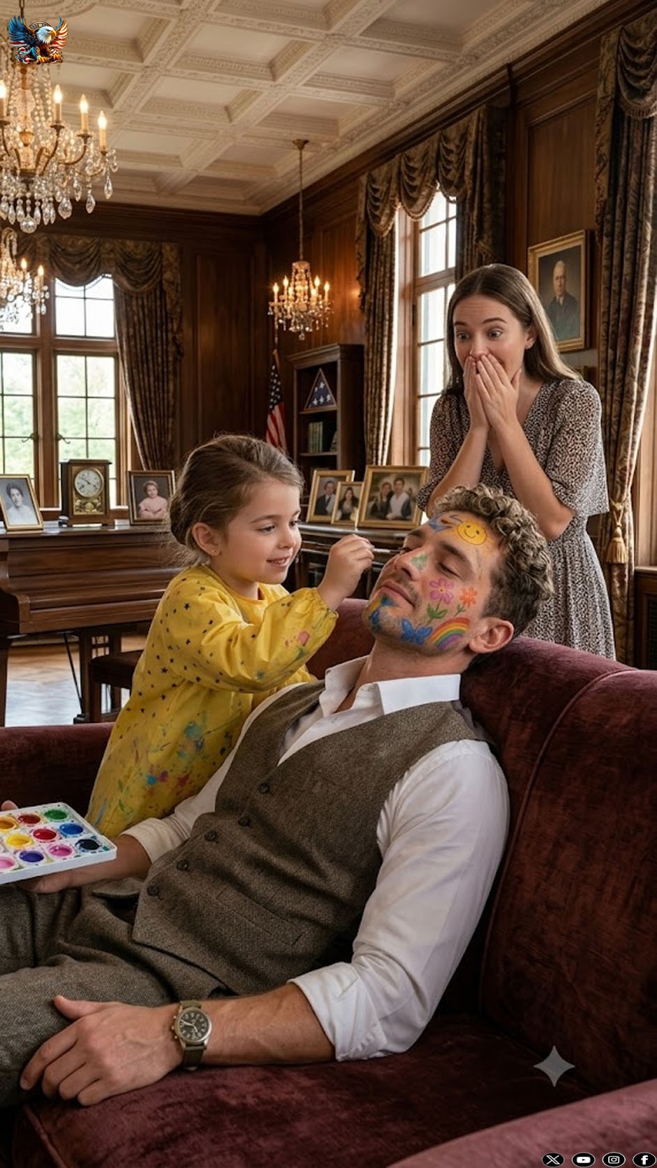 The millionaire pretended to be asleep to test his employee’s daughter… but woke up with his face painted and a truth that devastated him.