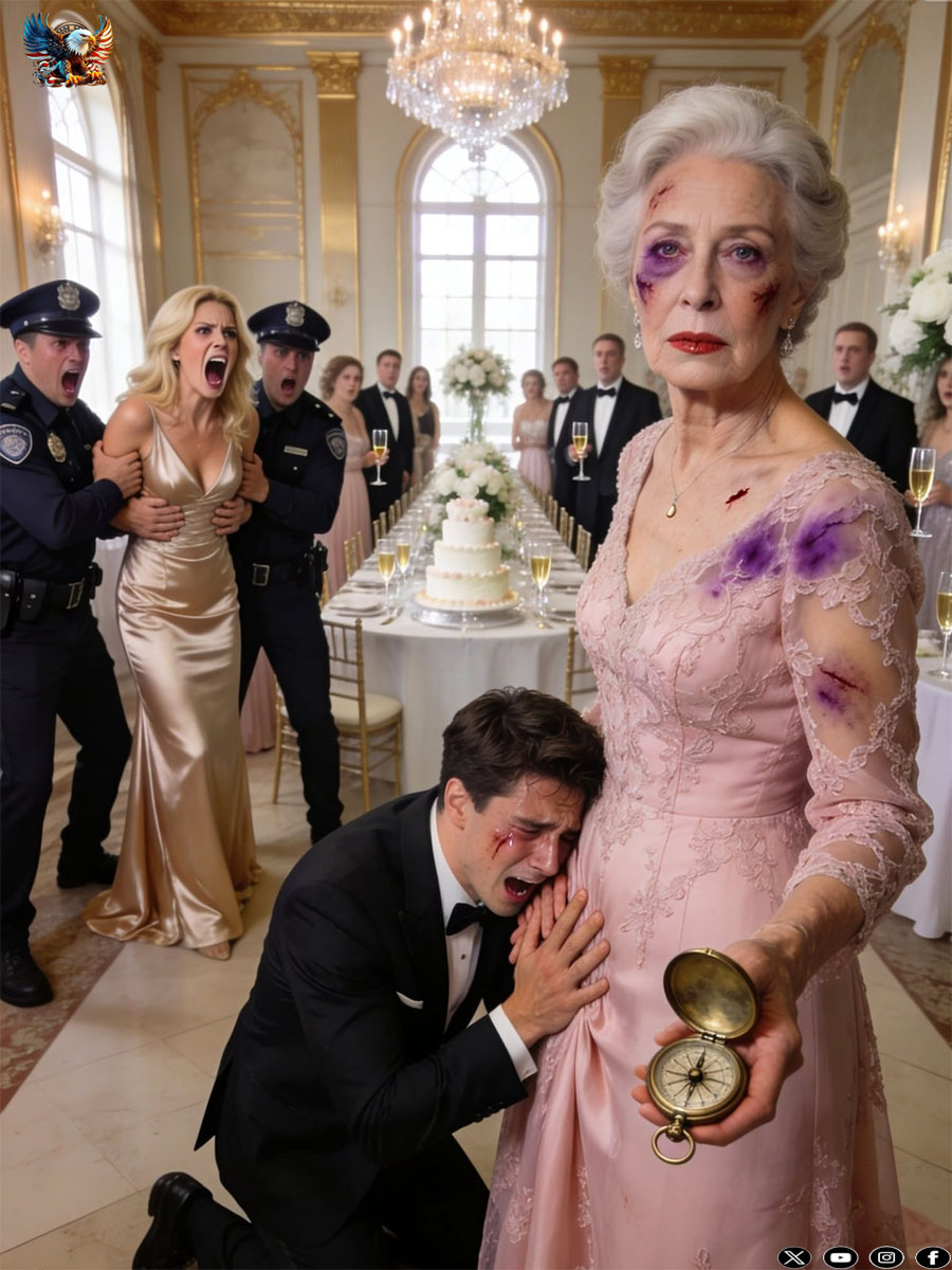 My son violently h//it me 30 times in front of his wife at his birthday dinner. “Get out, you obsolete burden,” she laughed. Then, he hurled the only thing I had left of my late husband—his vintage compass away. I didn’t yell. I didn’t cry. I quietly left the mansion. He thought he had won. But when the sun came up, he was desperately begging me to cancel the command that just ruined his life…