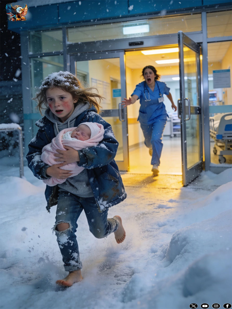 A bruised 7-year-old girl walked into the emergency room carrying her baby sister in her arms — and what she whispered made the entire hallway fall silent.
