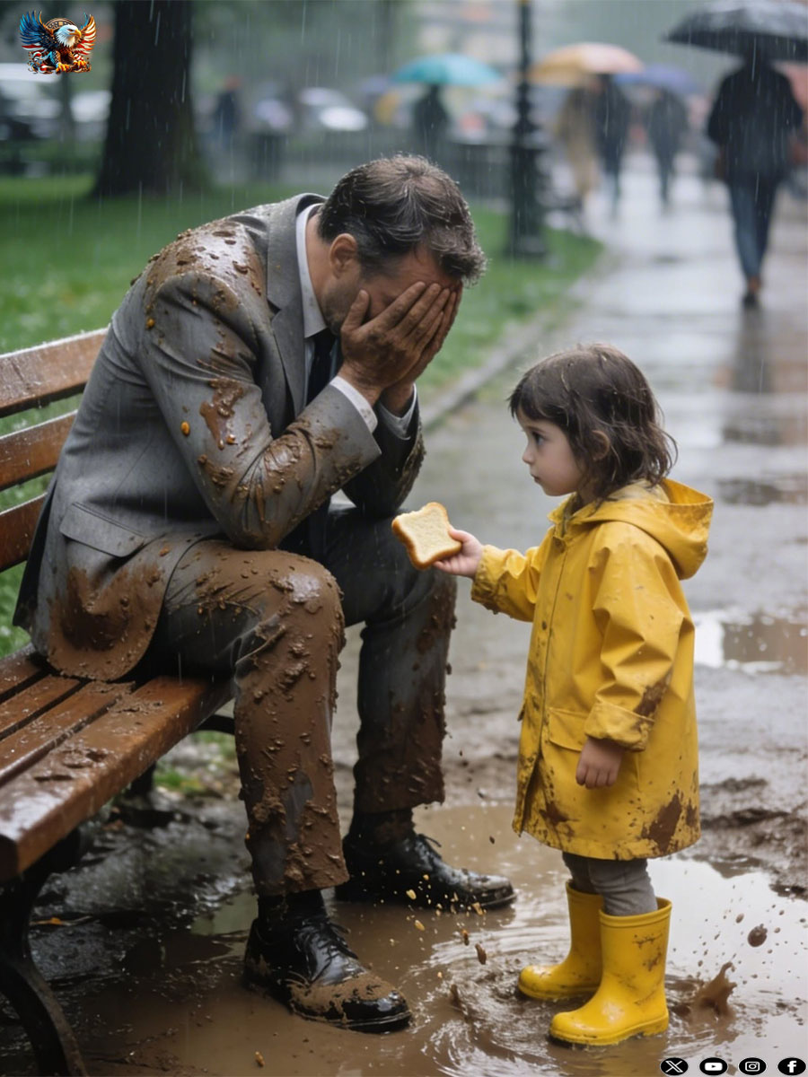 “DO YOU CRY FROM HUNGER, TOO?” the beggar girl asked the millionaire and offered him her last piece of bread. What happened next left everyone frozen…