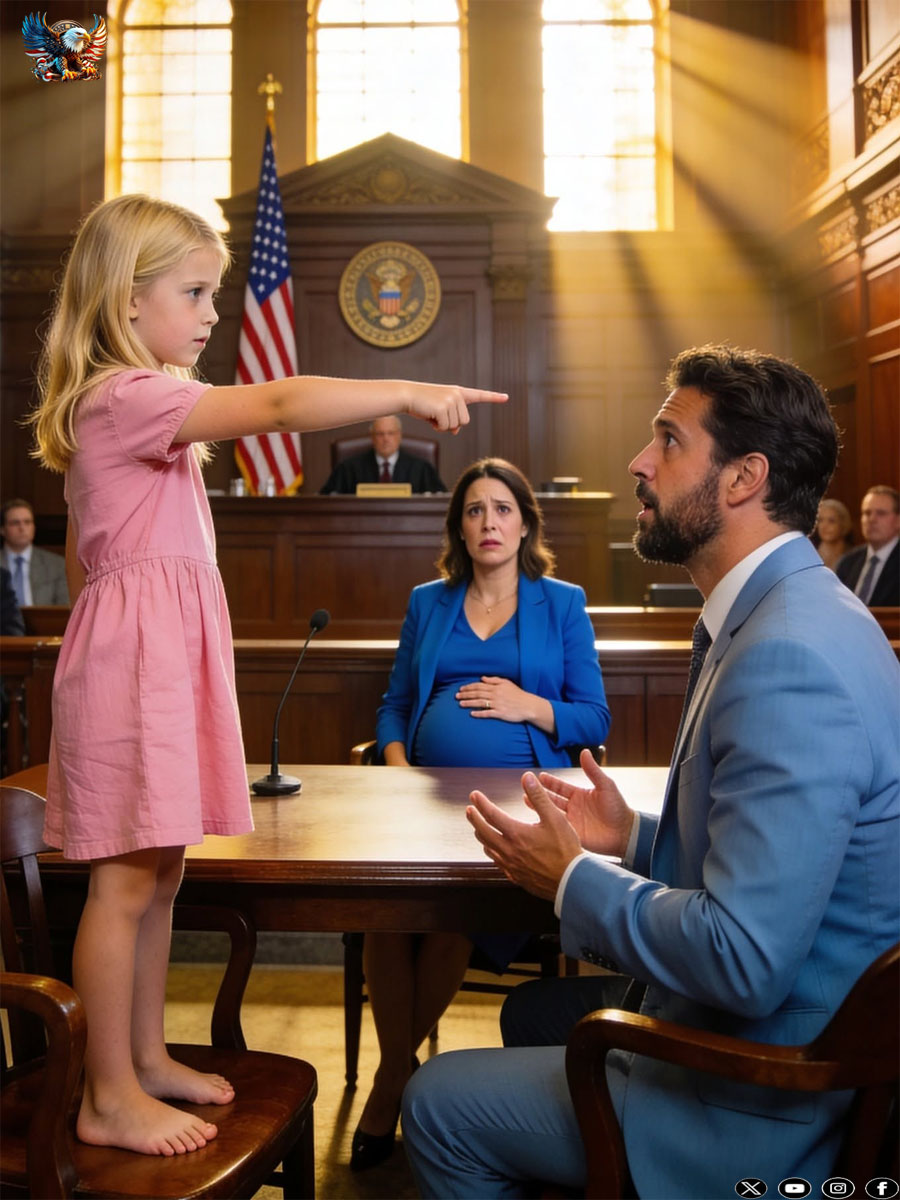 He was seconds away from wiring $980 million to his pregnant ex-wife when a homeless little girl burst into the courtroom, held up a manila envelope, and shouted, “Stop! He’s not the baby’s father!” — but what was inside that envelope left everyone speechless.