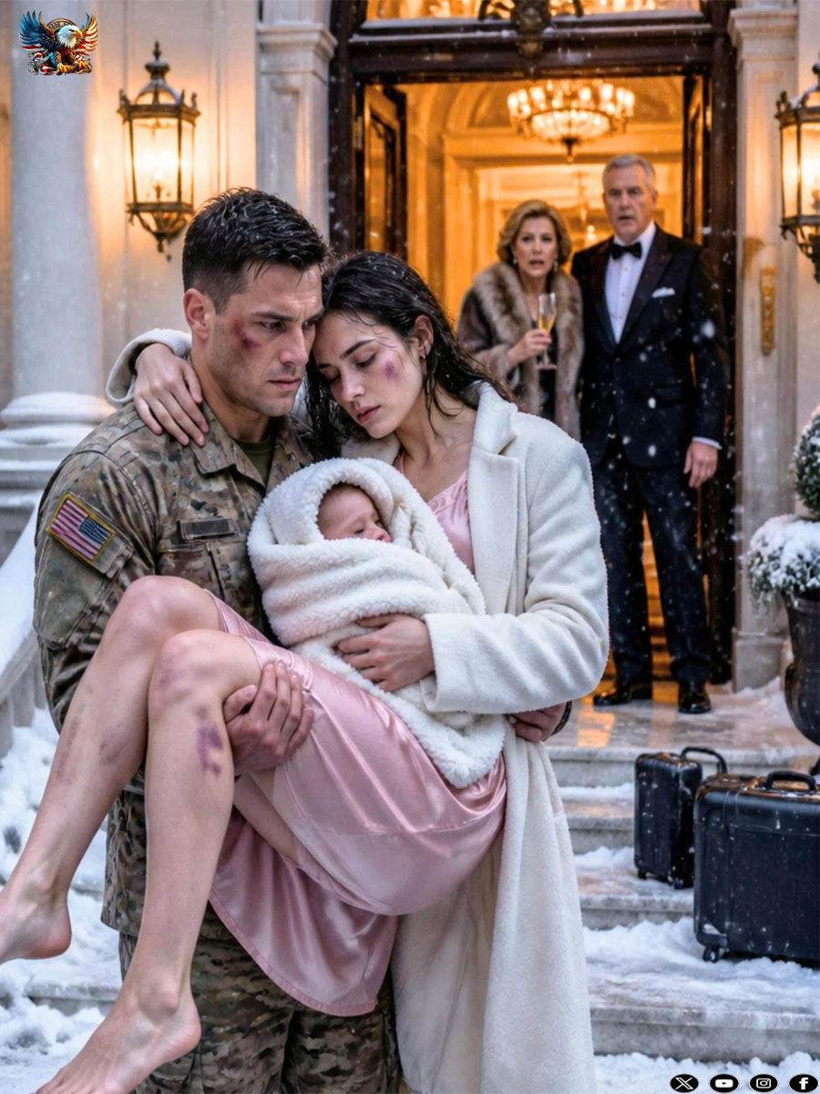 After 18 Months Overseas, I Came Home During a Blizzard and Found My Wife Freezing on the Porch with Our Baby in Her Arms. “Your Parents Threw Us Out,” she whispered. That was when I realized they hadn’t just stolen my money—they had stolen my family.