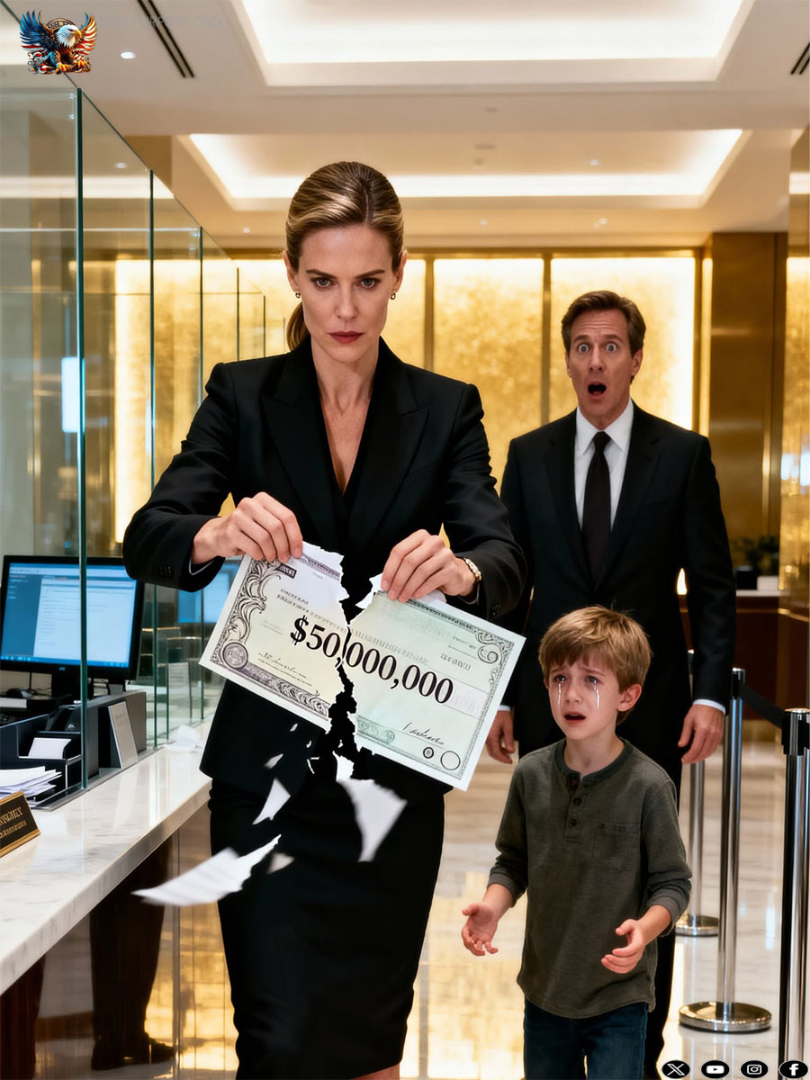 The Bank Manager TEARS UP The CHECK Of A Little Boy… Seconds Later, Her Blood Ran Cold When She Realized Who Was Standing Behind Him…
