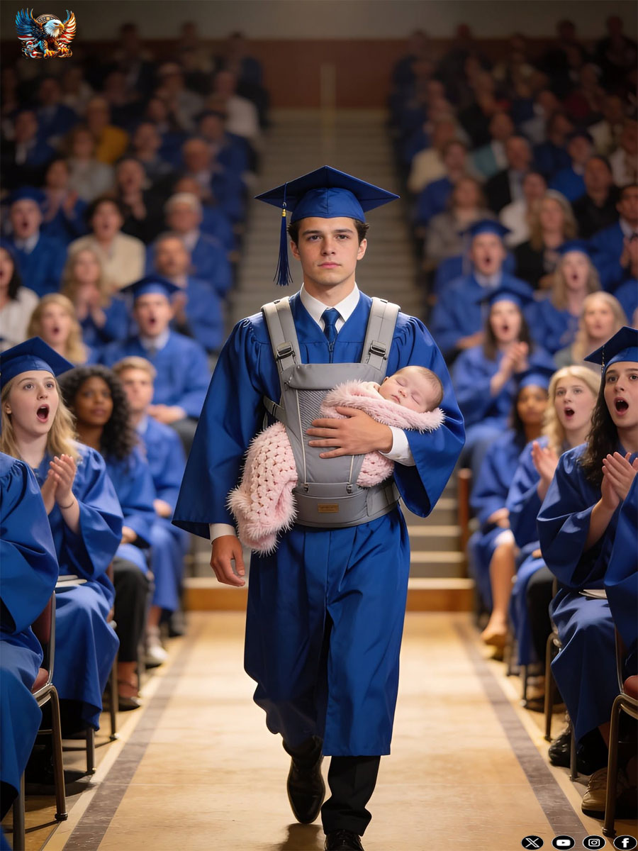 They Laughed When My Son Walked Across His Graduation Stage Holding A Newborn — One Woman Whispered “Just Like His Mother”… But What He Said Next Left The Entire Room Silent