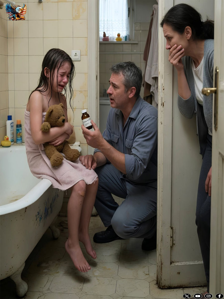 My five-year-old daughter always bathed with my husband. Every night, they stayed there for more than an hour.