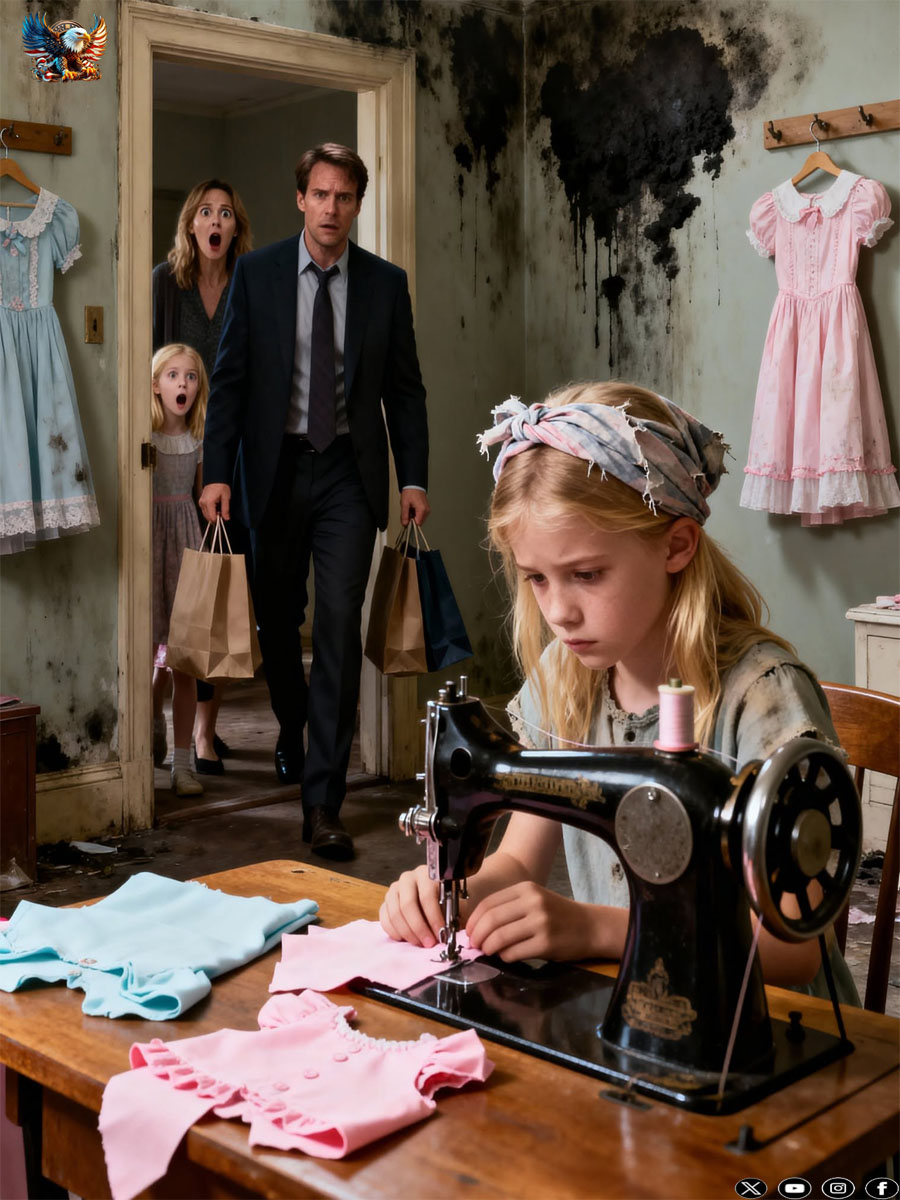 A Millionaire Came to Collect Rent—Until He Found a 10-Year-Old Girl Sewing to Survive and Uncovered the Truth Her Family Had Been Hiding
