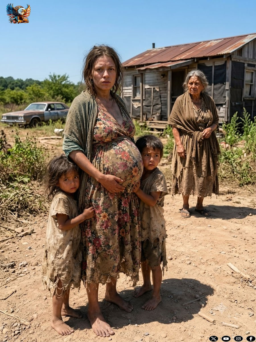 A pregnant widow begged for water with her two children under the sun, but seven neighbors chased her away until a blind old woman pulled out a machete.